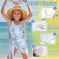 thumbnail image 5 of Xixirimido Blue Floral Patchwork Print Girls One Piece Bathing Suit with Mesh Cover Up, Adjustable Strap Swimwear One Shoulder Swimsuit for Girl with Removable Pad, Size 11-12 Years, 5 of 7