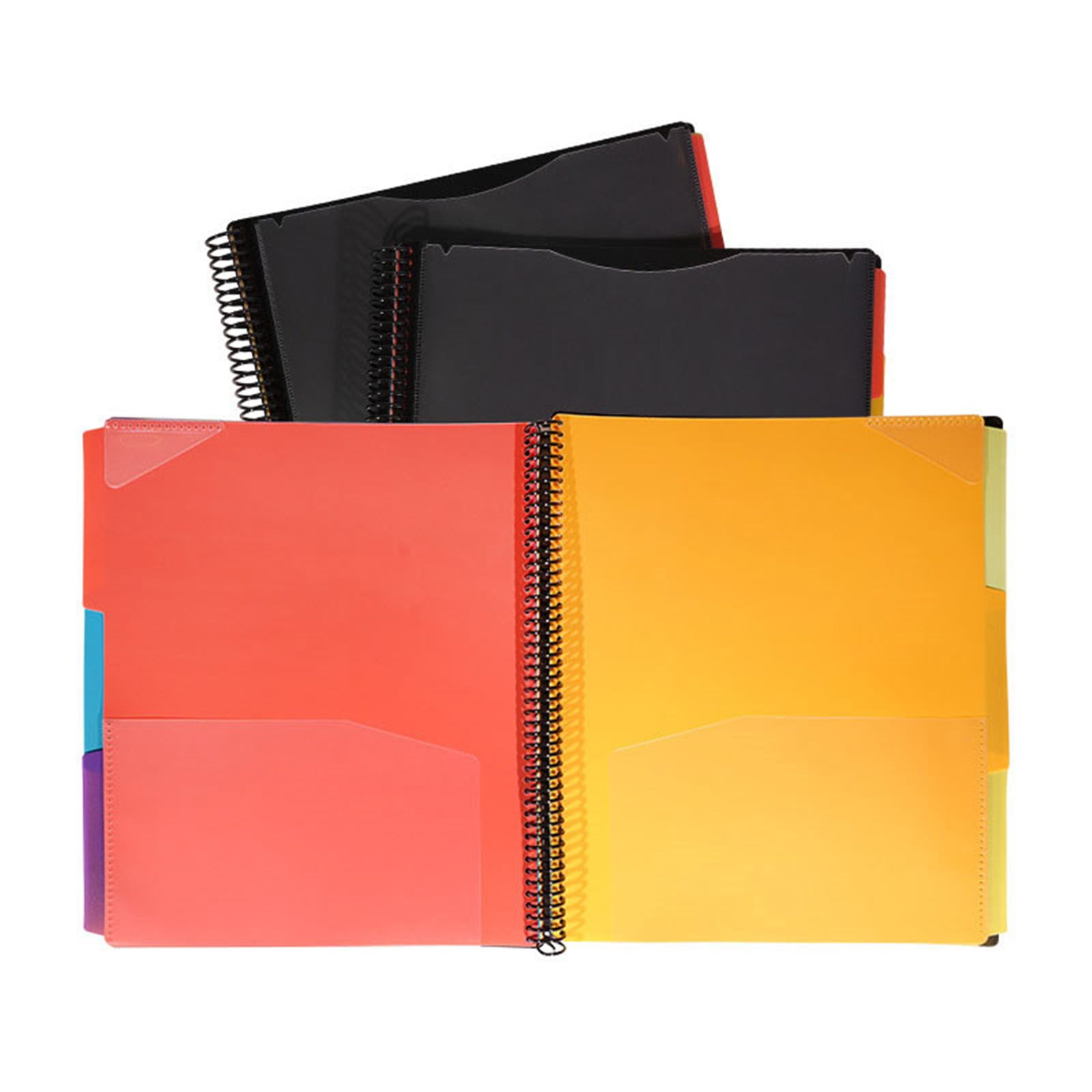 1 Pc Spiral Project Organizer, 6 Pocket Folder Organizer, Hardcover Project Organizer with Tabs, Water-Resistant Multi Pocket Folder for Office, Sheet Music & Project Docs, 11.61x10.43 inch