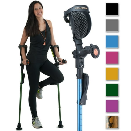 Ergobaum 7th Generation Royal Shock Absorber Crutches (Users 5' to 6'6''- 1 Pair) PINK