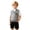 Grey, variant on Boys Sweater Vest V Neck Cable Knit Sweater Vest Striped Rib Trim Crest Badge Embroidery Sleeveless Uniform Layering Top Back to School Casual Daily Outfit 1-7 Years
