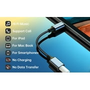 Jxr Lightning Female to USB C Male Audio Adapter,USB C to Lightning Audio Adapter Use with iPad/MacBook/USB C Phones to Lightning Headphones for Call/Music/Video, Not Support Charging nor Data