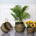 thumbnail image 4 of Wicker Grass Weaving Basket  Foldable Handmade Flower Storage Basket with Handle, 4 of 6