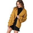 thumbnail image 1 of Fashion Off White Open front Long Bubble Sleeves Cardigan, 1 of 1