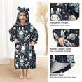 thumbnail image 4 of Dailycode Wearable Blanket Hoodie Oversized Sherpa Flannel Blankets with Pocket for 3-14 Year Old Cartoon Rabbit Astronaut, 4 of 7