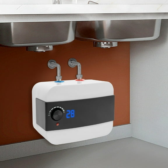 Mini Tank Electric Water Heater Under Sink, Instant Hot Water Heater 110V 1500W, Small Water Heater with Adjustable Temperature 32-149°F, Shelf Wall or Floor Mounted
