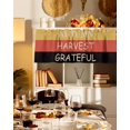thumbnail image 3 of Valances for Windows Thanksgiving Stripes Rod Pocket Cafe Window Treatments Valance Curtains for Kitchen Bathroom Laundry Basement Windows 60"x14", 3 of 6