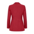thumbnail image 6 of Womens Faux Suede Blazer Business Casual One Button Slim Suit Jackets Lapel Collar Solid Color Trendy Outfits Red M, 6 of 9