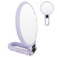 Garnen Hand Mirror For Makeup Mirror Double Sided, 1X 10X Magnification Handheld Mirrors with Handle, Foldable Desktop Travel Hand Mirror With Stand