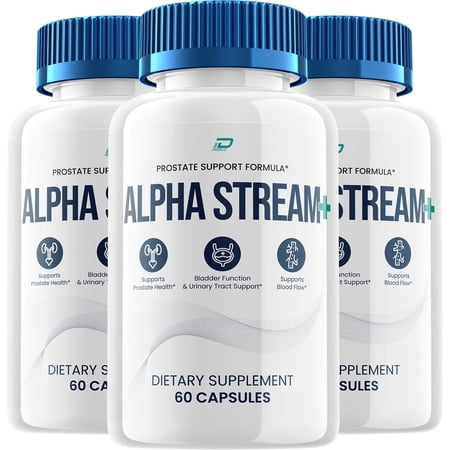 Alpha Stream Supplement for Men – AlphaStream Plus Pills Advanced Formula Supplements for Men Health Supplement Reviews, 3 Pack, 180 Capsules