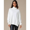 thumbnail image 4 of DARING DIVA Turtleneck Sweater Pullover Fall Winter Outfits L White, 4 of 6