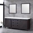 thumbnail image 6 of Lexora Home Marsyas 80" Quartz Top Double Vanity with Sinks and Mirrors in Brown, 6 of 11