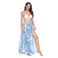 thumbnail image 2 of FORMRS Womens Long Sarong Beach Wrap Semi-Sheer Bikini Skirt Bathing Swimsuit Cover Up, Blue Snowflake, 2 of 7