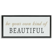 Stupell Industries Own Kind Of Beautiful Typography Painting Black Floater Framed Art Print Wall Art, 25 x 11