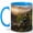 Blue, variant on Forest Regeneration Coffee Mug, Tree Planting After Wildfire Design, 11 oz Ceramic Cup