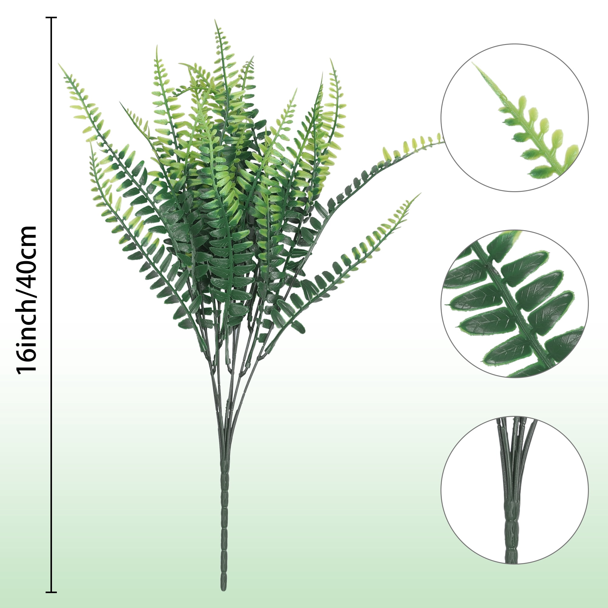 Unique Bargains 5pcs Artificial Plants Faux Floral Leaf Outdoor Home Garden Plants Green