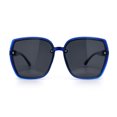 thumbnail image 5 of Womens Luxe Rhinestone Jewel Hinge Oversized Rimless Butterfly Sunglasses Blue - Black, 5 of 8