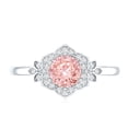 thumbnail image 4 of Rosec Jewels Lab Grown Pink Diamond Designer Engagement Ring (1 Ct, Fancy Pink Color VVS Clarity) - Womens Pink White Diamond Ring, 14K White Gold, US 8.00, 4 of 8