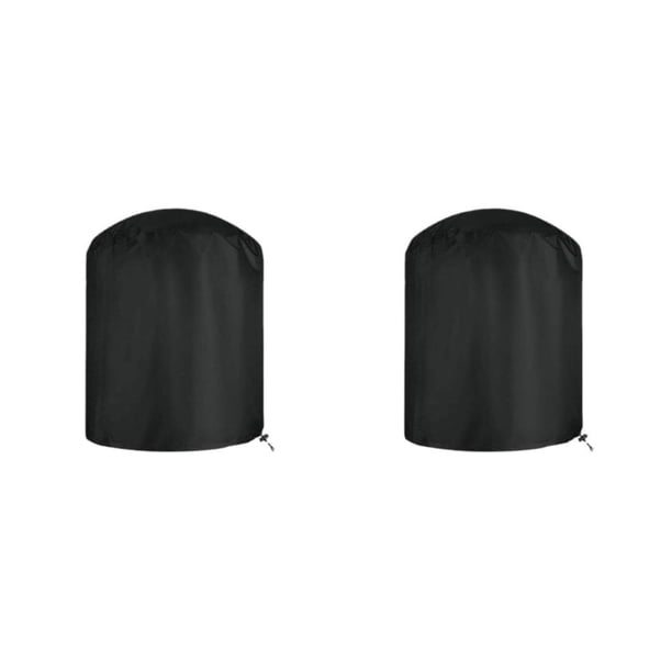 Cubiertas redondas para jardín Yuarrent protectoras impermeables para barbacoas Negro 70x70cm 2piezas