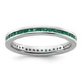 thumbnail image 3 of Auriga Fine Jewelry 925 Sterling Silver Created Emerald Ring for Women Size 8, 3 of 6