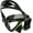 Lime Green / Black, variant on Cressi Panoramic 4 Windows Scuba Dive Mask, with side view, Lime Green