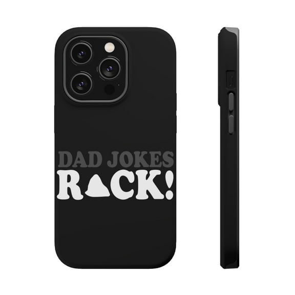 DistinctInk Tough Case for Apple iPhone 15 PRO (6.1" Screen), Compatible with MagSafe Charging - Dad Jokes Rock