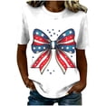 thumbnail image 5 of asdoklhq Fourth Of July Shirts for Women Oversized Tshirts Women's Casual and Fashionable Printed T-shirt with Round Neck and Short Sleeved Top White L, 5 of 6