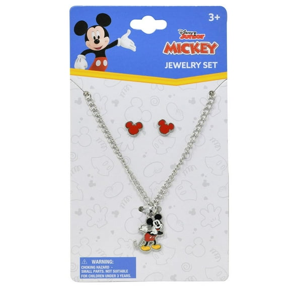 Disney Mickey Metal Necklace & Earring Jewelry Set on Card, BOYS