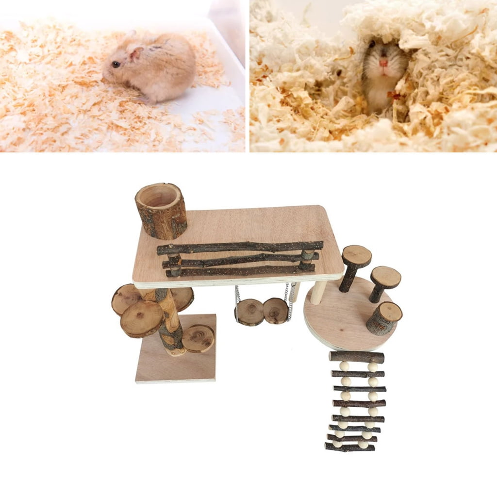 ZPAQI Hamster Platform Cage Ladder Toy Small Animals Climbing Jumping Boredom Pet Toy