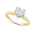 thumbnail image 3 of AFFY 5 Carat Heart Cut White Cubic Zirconia Solitaire Ring for Women 14K Yellow Gold over Silver-6, 3 of 4