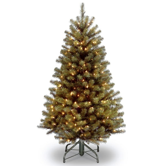 National Tree Company Pre-Lit Artificial Christmas Tree, Green, North Valley® Spruce, Clear Lights, Includes Stand, 5 Feet