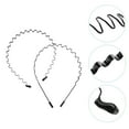 thumbnail image 3 of 4pcs Metal Hair Hoops Unisex Wavy Headband Multi-Use Shower Makeup Headbands, 3 of 7