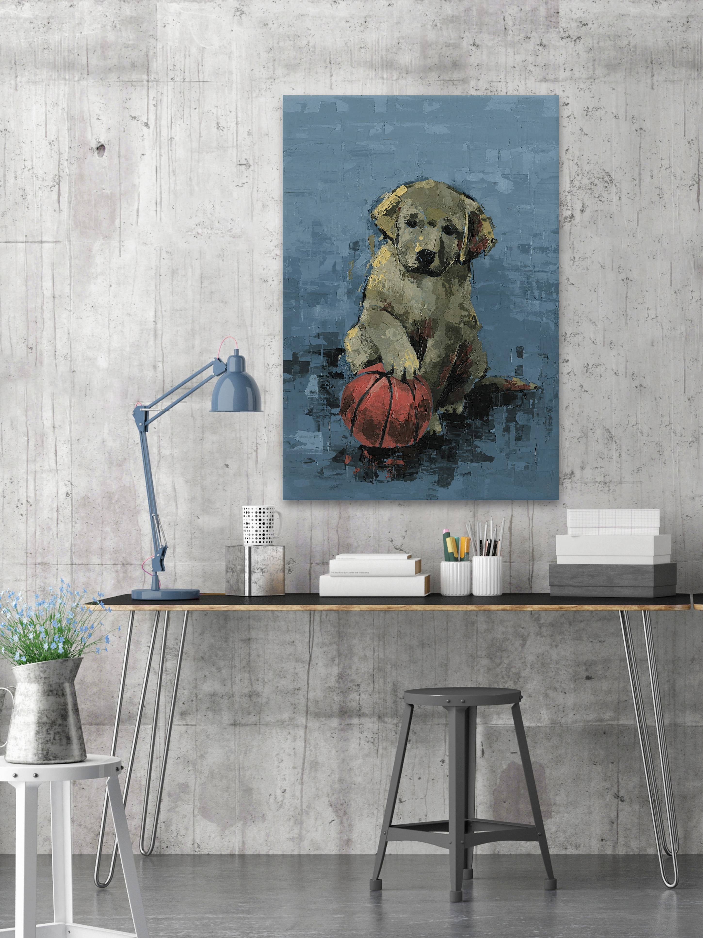 Marmont Hill Dribbling Dog Canvas Wall Art