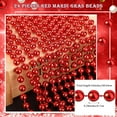 thumbnail image 2 of Lsupdaol 24 Pcs Red Mardi Gras Beads 33'' 7 mm Metallic Party Beaded Necklaces Bulk Garland Costume Accessory for Halloween Christmas New Year Operation Showbox Carnival Party Favor, 2 of 14