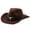 Coffee, variant on jiaxiM Western Cowboy Hat for Men Women Classic Roll Up Fedora Hat Shapeable with Buckle Belt