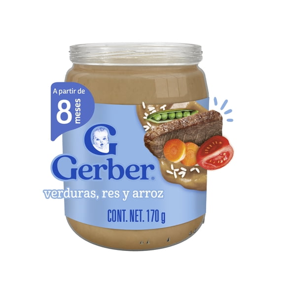 Papilla Gerber Comidita casera etapa 3 res verdura y arroz 170 g