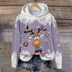 thumbnail image 2 of WILLBEST Sudadera de Mujer con Capucha, Estilo Casual, con Estampado Navideño de Ciervos con Cabeza Grande y Copos de Nieve Cuello Redondo, Manga Larga y Diseño Ligero X-Grande, 2 of 4