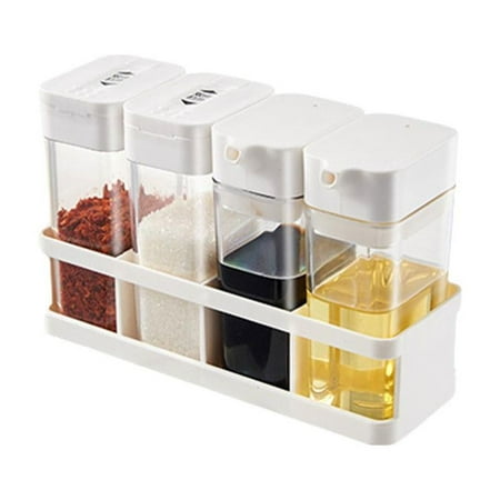 

Kitchen Condiment Cruet Storage Container 4 Compartments Supplies Kitchen J1U9