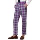 thumbnail image 4 of Pantalones de traje de cuadros para hombre Inspire Chic, con frente plano y cintura elástica, cuadros, 38, púrpura, 4 of 7