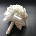 thumbnail image 3 of Kmbangi Artificial Wedding Bride Bouquet Romantic Handheld Bridesmaid Flower with Ribbon, 3 of 9