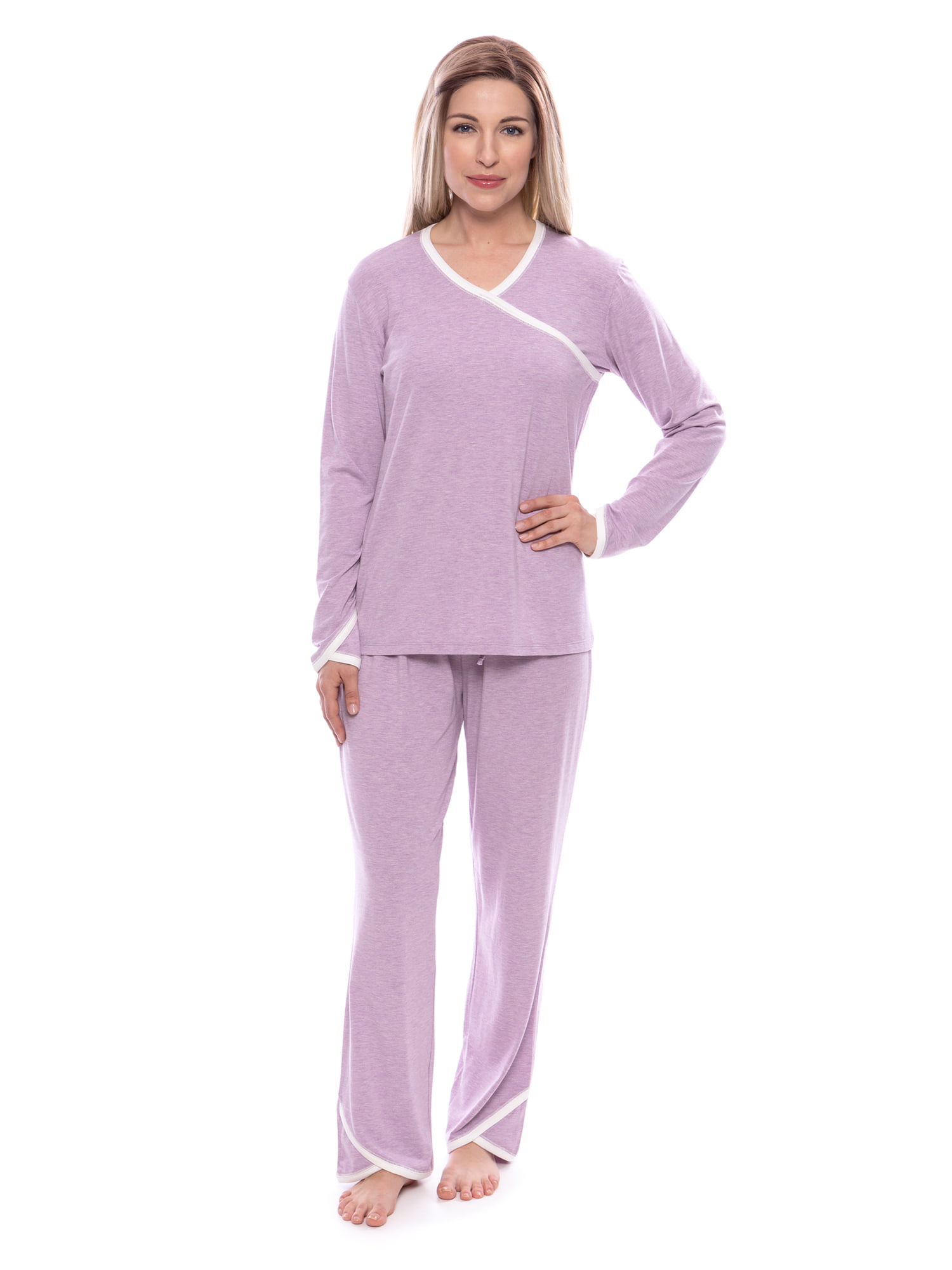 Women's Faux-Wrap Pajama Set - Luxury Sleepwear for Her by Texere ...