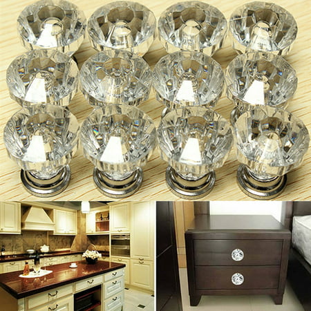 meigar pack of 12 drawer knob pull handle crystal dresser glass