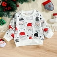 thumbnail image 2 of Pzocapte Girls Tops Size 7-8 White Tshirt for Girls Toddler Boys Girls Christmas Long Sleeve Cartoon Santa Pullover Sweatshirt Tops Girls Athletic Tops Girls Tops Valentine's Day, Christmas, Couples, 2 of 7