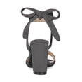 thumbnail image 2 of BLISSFUL STEP Women's Sandals Ankle Tie Back Open Toe Block Heels Grey 9, 2 of 8