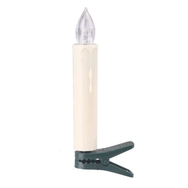 Luces Electrónicas Juego de 10 velas electrónicas LED con control remoto, llamas parpadeantes de color blanco cálido, funciona con pilas, se enganchan al árbol de Navidad, decoración blanca Rkxzt