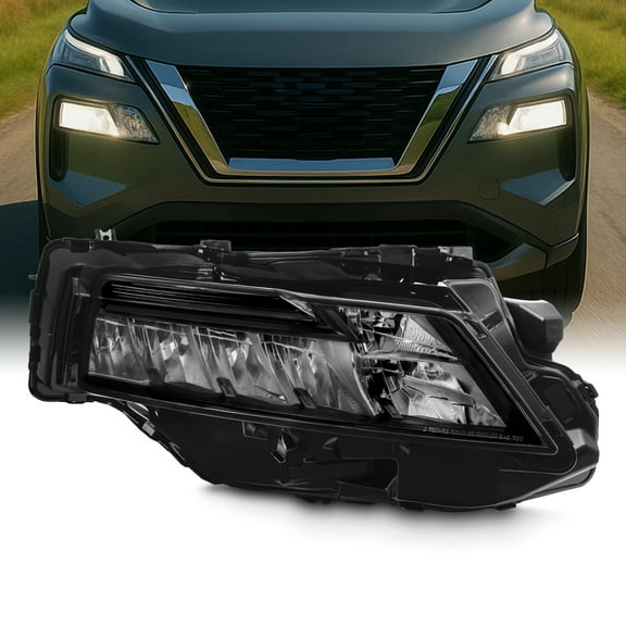 AKKON - Fit 2021-2024 Nissan Rogue 21-24 Bottom [Full LED] Headlight Headlamp OE Style Passenger Side Black Assembly