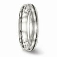 thumbnail image 4 of Solid Stainless Steel Men's Matte Brushed Finish and Ridged 5.00mm Wedding Band Ring Size 11.5, 4 of 7