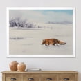 thumbnail image 3 of Designart 'Red Fox Running In White Snow in Countryside I' Farmhouse Framed Art Print, 3 of 4