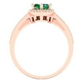 thumbnail image 4 of Clara Pucci 18K Rose Gold 2.4875 Simulated Emerald Engraveable Engagement Ring + Wedding Band Set, 4 of 7