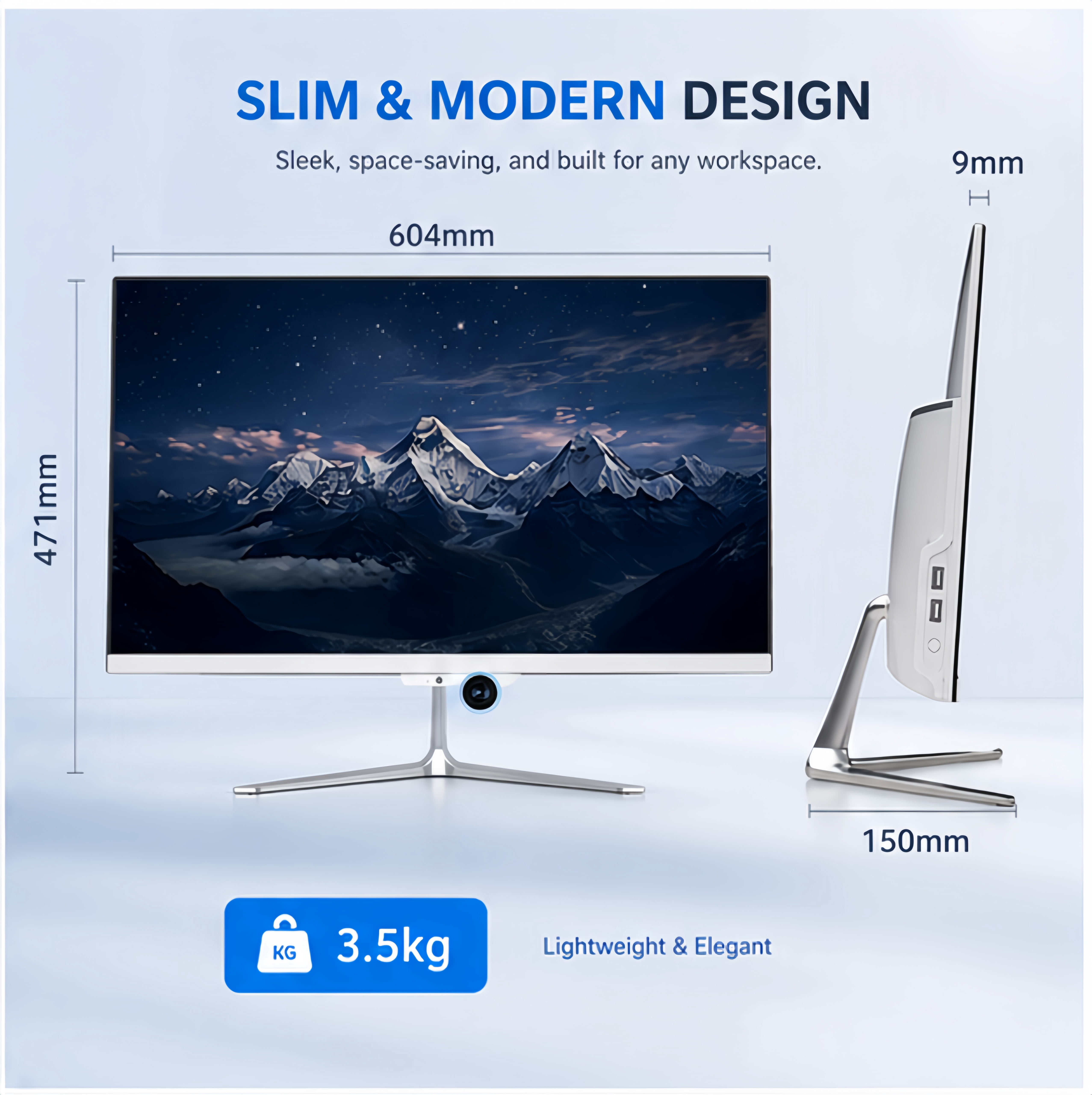 TOEMAAGIC All-in-One Desktop 24″ FHD Display Intel Core i5 16GB RAM 512GB SSD Windows 10,Mouse,Keyboard ,White