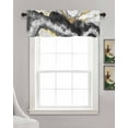 thumbnail image 3 of Black Marble Kitchen Valances for Windows Farmhouse Linen Window Valance Curtain for Living Room Window Treatment Modern Gradient Abstract Waves Texture Valance Rod Pocket Topper Drape, 42 x 12 Inch, 3 of 6